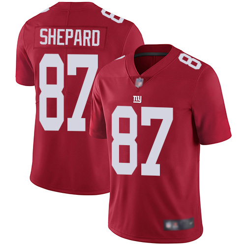 Men New York Giants 87 Sterling Shepard Red Limited Red Inverted Legend Football NFL Jersey